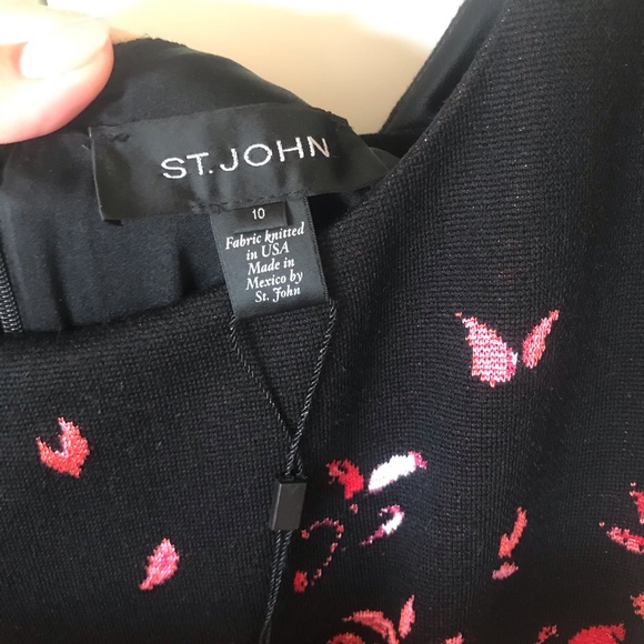 St. John Collection peplum jacquard Dress. - Picture 4 of 7